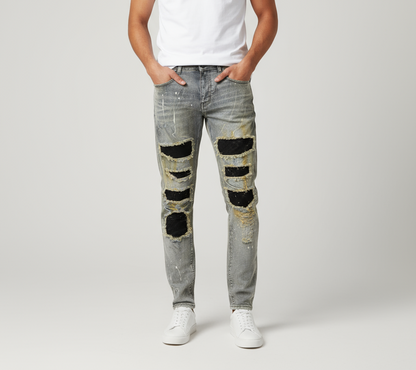 Waimea Skinny Fit Light Blue Dye w/Studs Jeans U