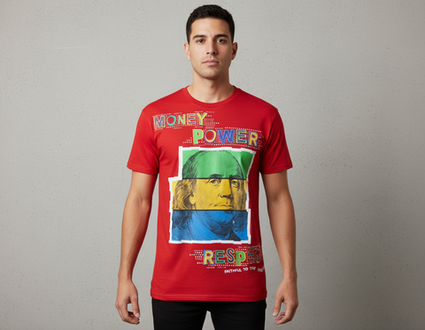 Create 2mrw Money Power Respect Tee--Red U