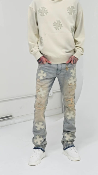 Jordan Craig x See You in Paradise Super Skinny Stacked Eden Jeans (Iced Lager)
