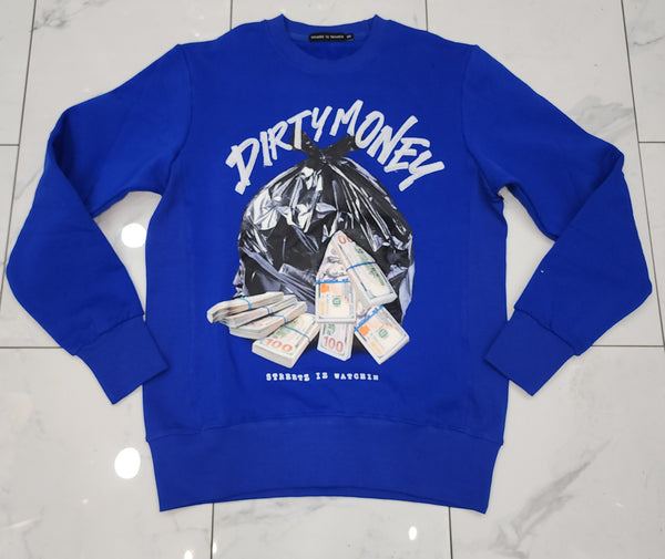 Streetz Iz Watchin Dirty Money Royal Blue Sweater
