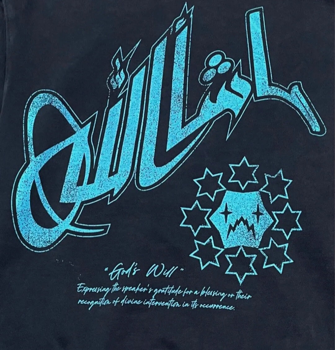 Wrathboy Gods Will Straight/Zipper Stacked Heavyweight Sweatpants Set (Black)