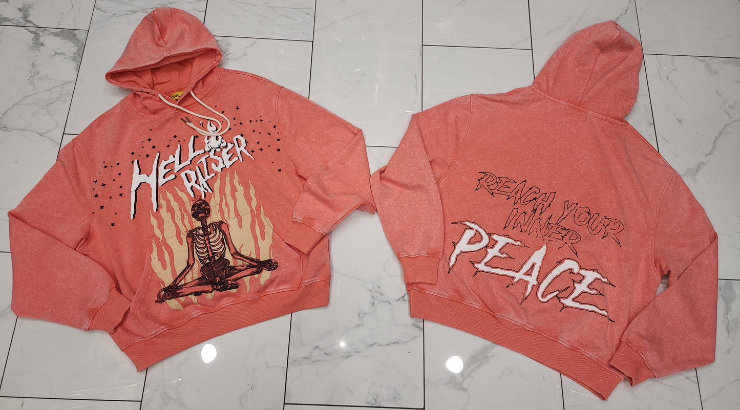 Civilized Meditation Coral Hoodie U