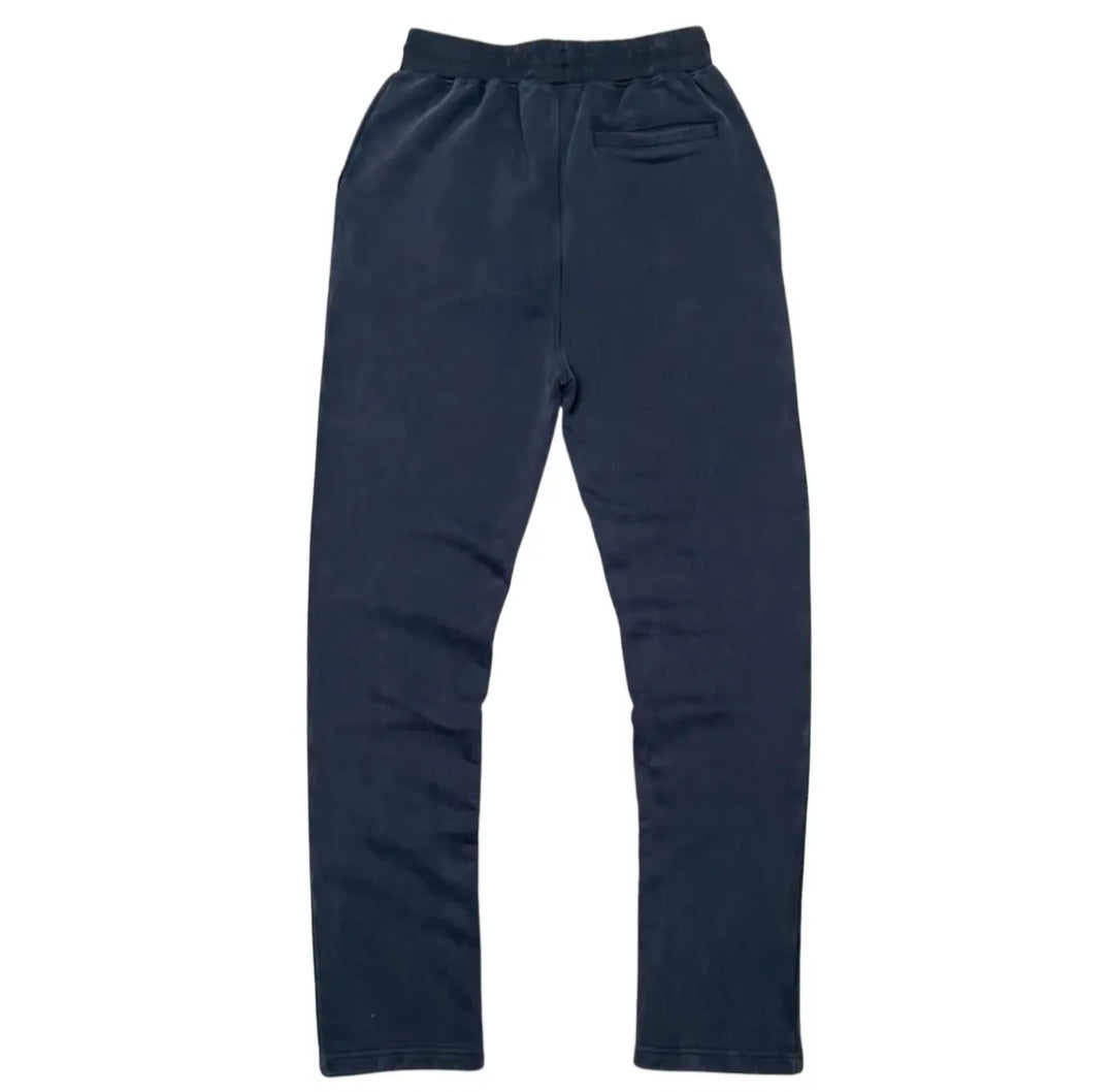 Wrathboy Gods Will Straight/Zipper Stacked Heavyweight Sweatpants Set (Black)