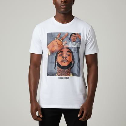 Black Planet White Pop Smoke x Lil Tjay Video Chat T-Shirt U