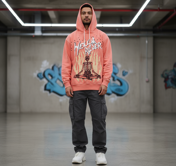 Civilized Meditation Coral Hoodie
