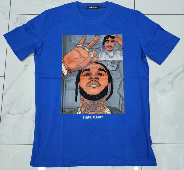 Black Planet Royal Blue Pop Smoke x Lil Tjay Video Chat T-Shirt U