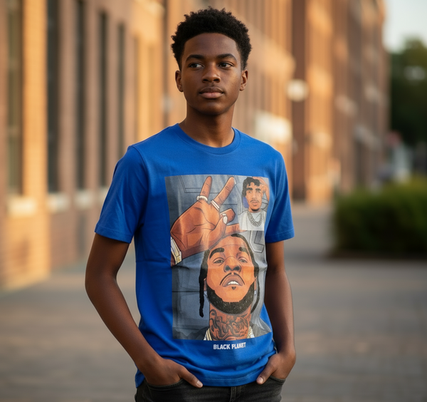 Black Planet Royal Blue Pop Smoke x Lil Tjay Video Chat T-Shirt U