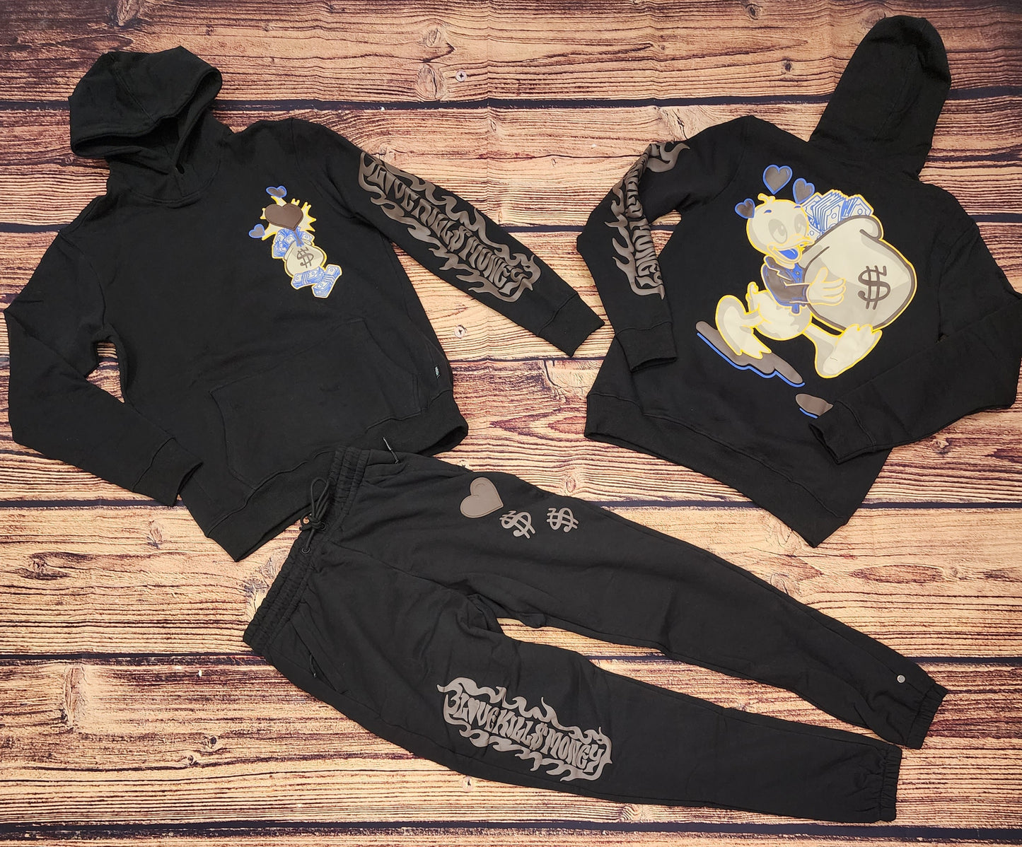 Hudson Love Kills Money Black Sweatsuit U