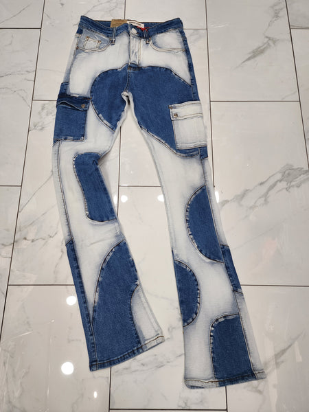 Armor Color Block Mid-Rise Stacked Medium Blue Jeans