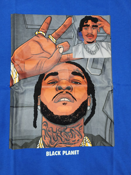 Black Planet Royal Blue Pop Smoke x Lil Tjay Video Chat T-Shirt U