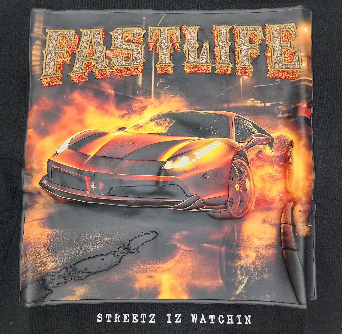 Streetz Iz Watchin Fast Life T-Shirt (Black) U