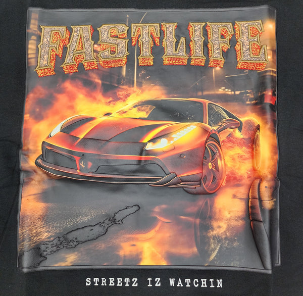 Streetz Iz Watchin Fast Life T-Shirt (Black) U