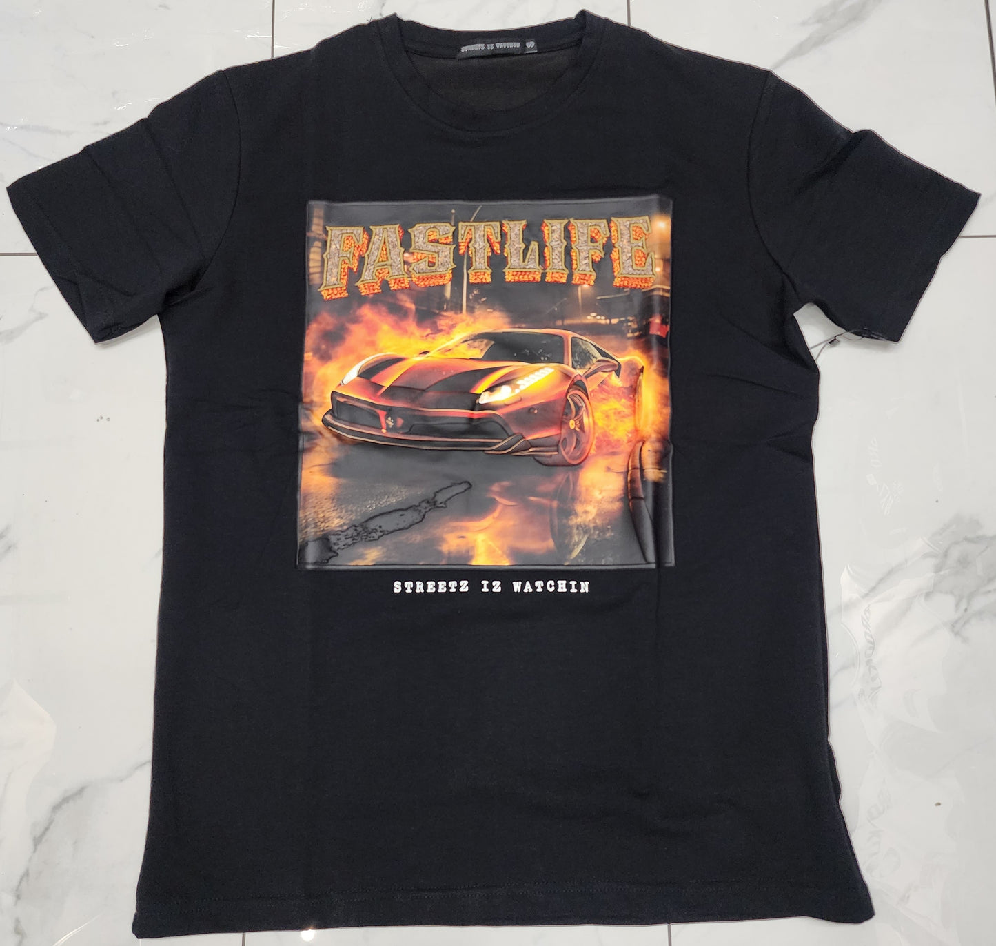 Streetz Iz Watchin Fast Life T-Shirt (Black) U