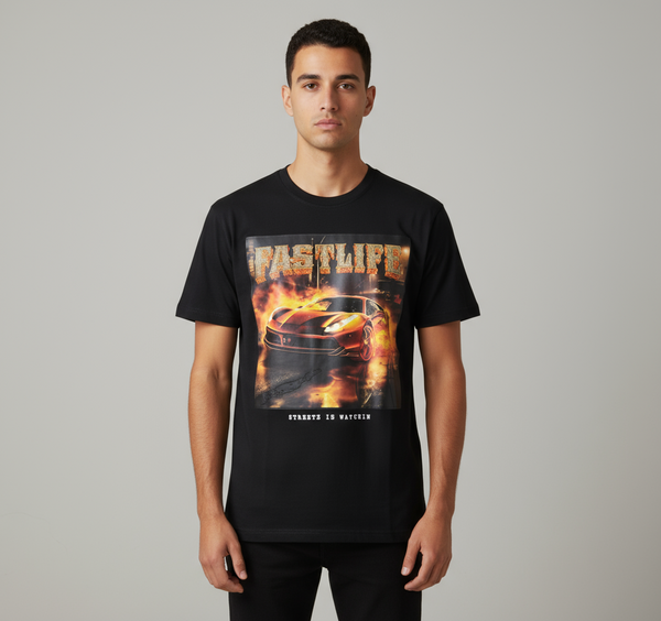 Streetz Iz Watchin Fast Life T-Shirt (Black) U