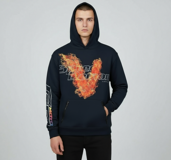 Vie Riche Demon Flame Hoodie w/Patches On Back