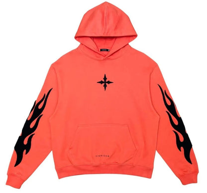 Vie Riche 200 MPH Club Orange Hoodie w/Embroidery on Sleeves & Chest U
