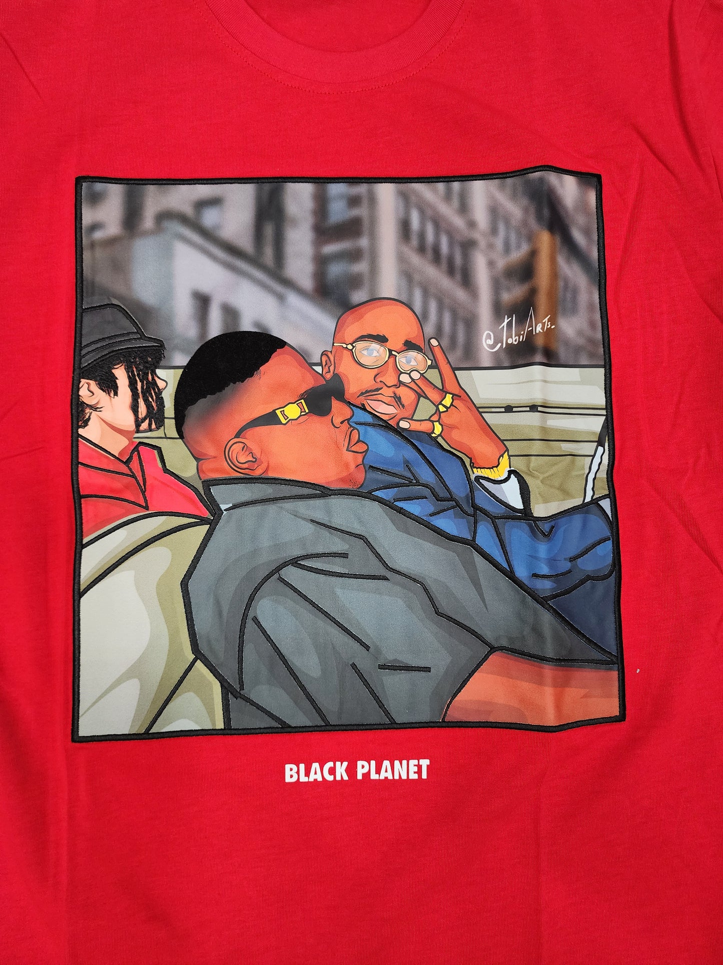 Black Planet Red Biggie x 2Pac x Michael Jackson Cruising T-Shirt U