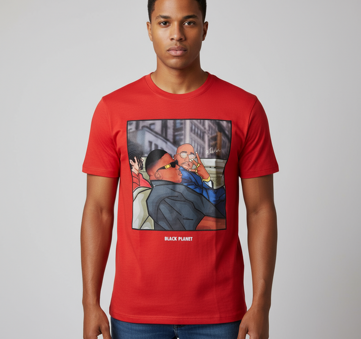 Black Planet Red Biggie x 2Pac x Michael Jackson Cruising T-Shirt U