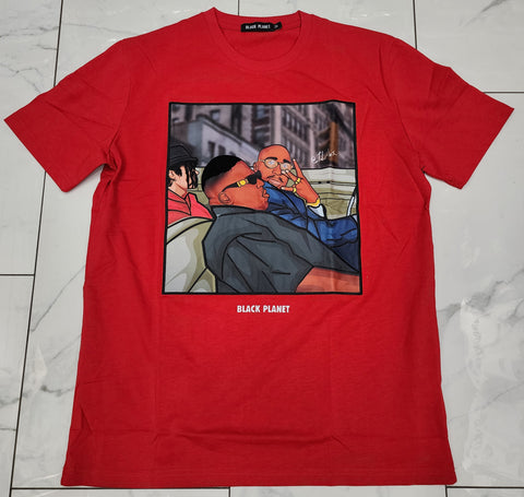 Black Planet Red Biggie x 2Pac x Michael Jackson Cruising T-Shirt