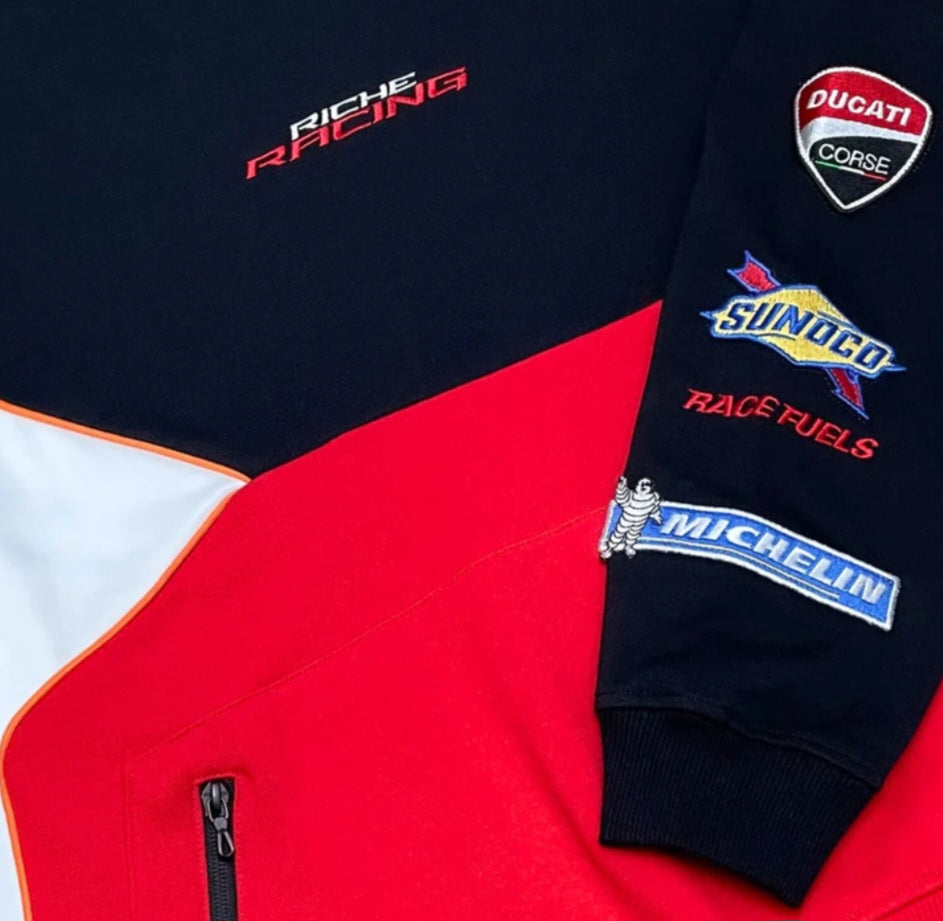 Vie Riche Spade Moto Crewneck Sweater w/Patches U