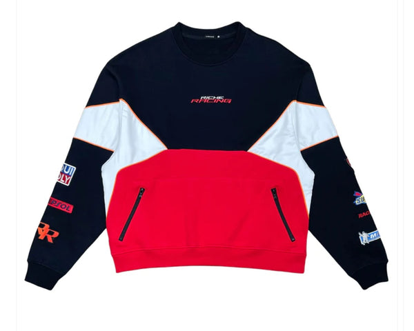Vie Riche Spade Moto Crewneck Sweater w/Patches