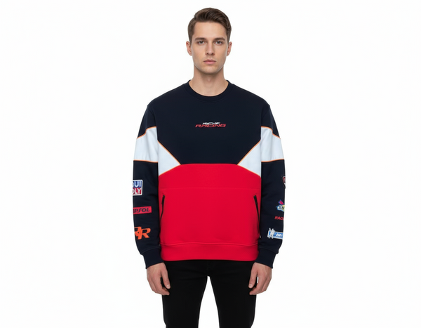 Vie Riche Spade Moto Crewneck Sweater w/Patches