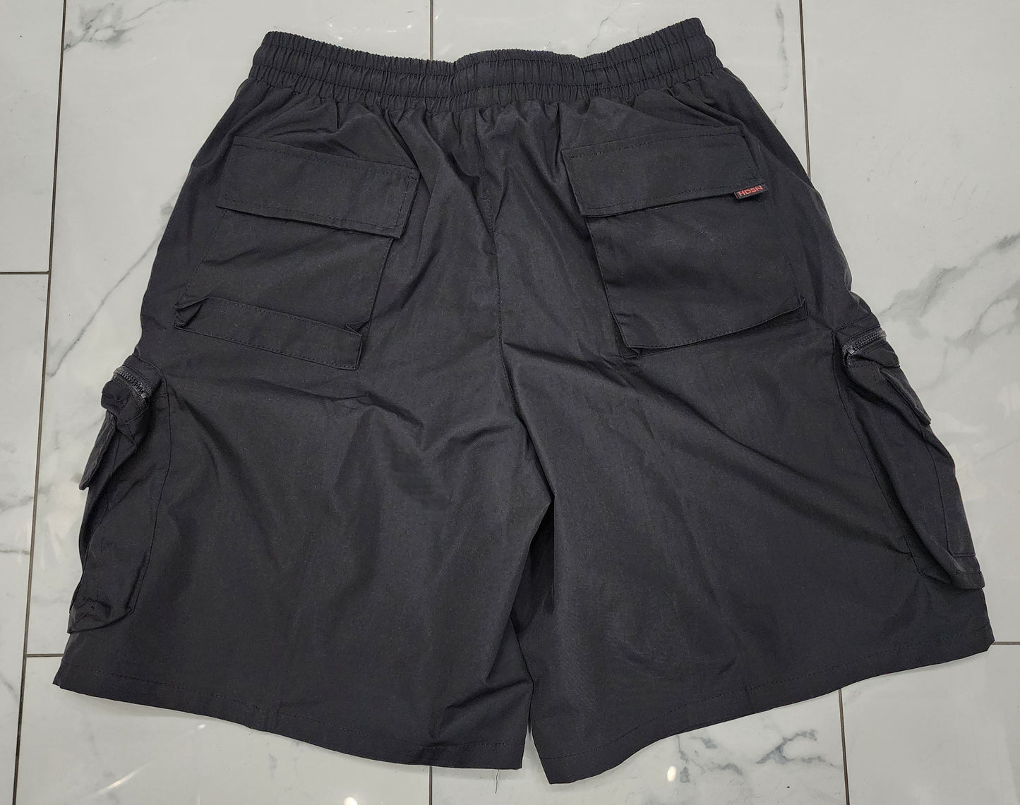 Hudson Black Nylon 4 Zipper Cargo Shorts U