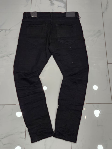 Jordan Craig Sean Fit Shredded and Crinkled Slim Tapered Fit Black Jeans