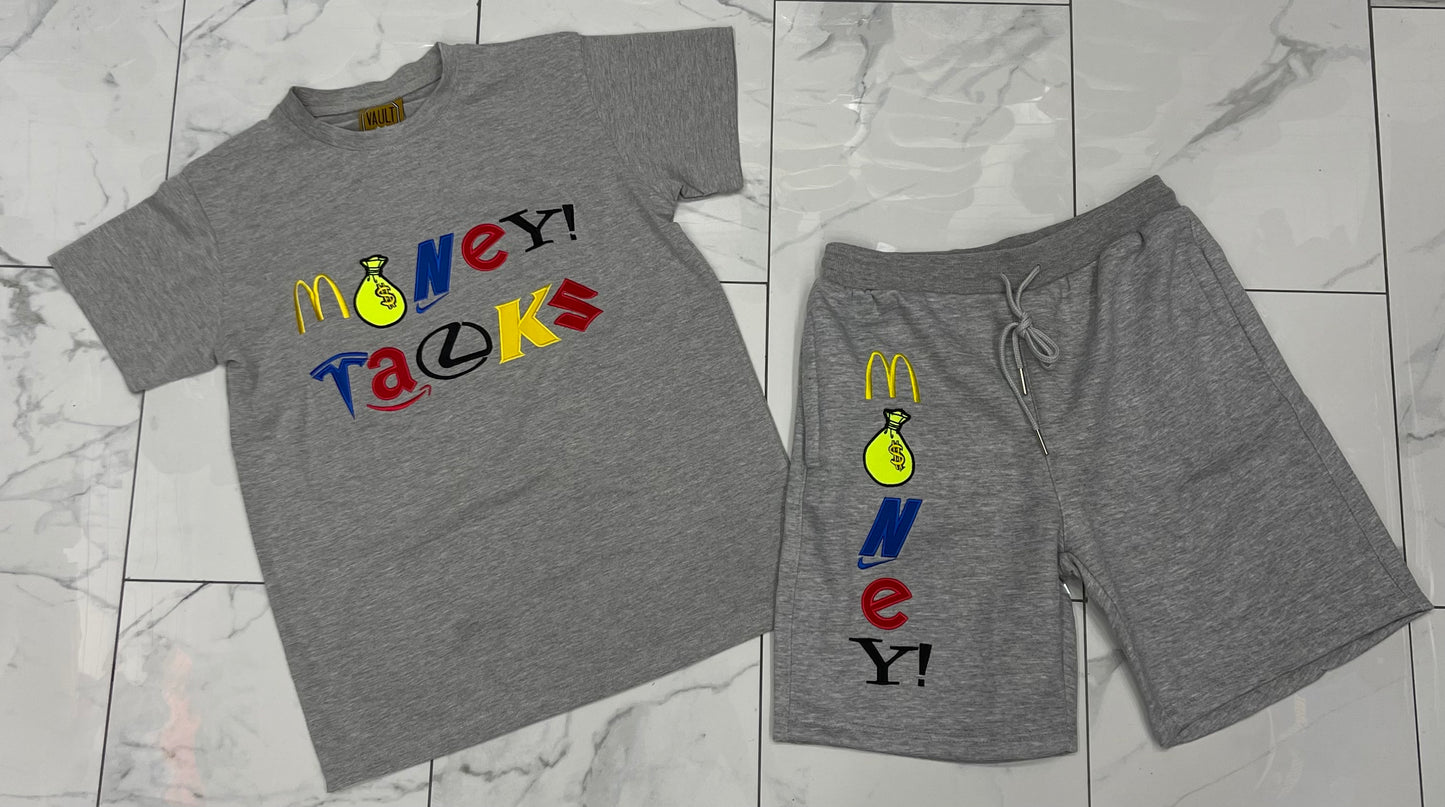 Vault “Money Talks” Embroidered Short Set U