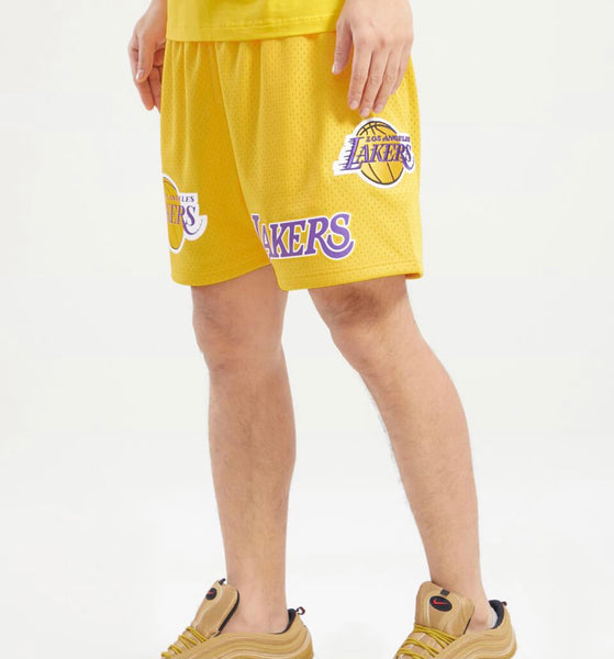 Pro Standard Los Angeles Lakers Yellow Mesh Shorts U