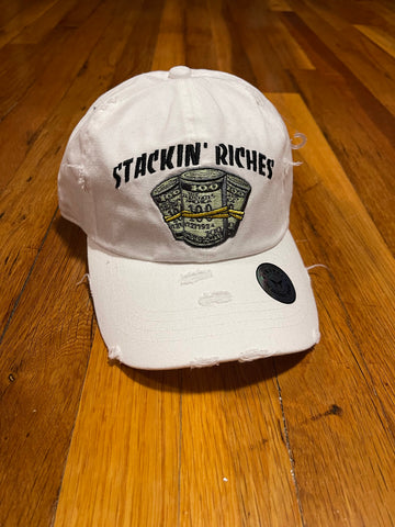 Stackin Riches Unisex Adjustable White Dad Hat