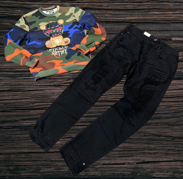BKYS Ski Mask Crew Camo Crewneck