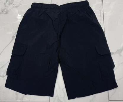 American Stitch Windbreaker Nylon 6 Inch Reflecting Piping Shorts (Black)