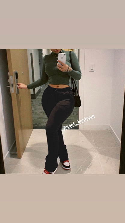 Moe Stacked Sweatpants (Black) U