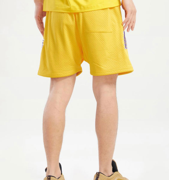 Pro Standard Los Angeles Lakers Yellow Mesh Shorts U