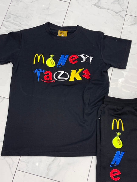 Vault “Money Talks” Embroidered Short Set U