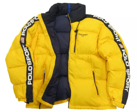 Polo Sport Ralph Lauren Men's Slicker Yellow Quilted Water Resistant Down Jacket