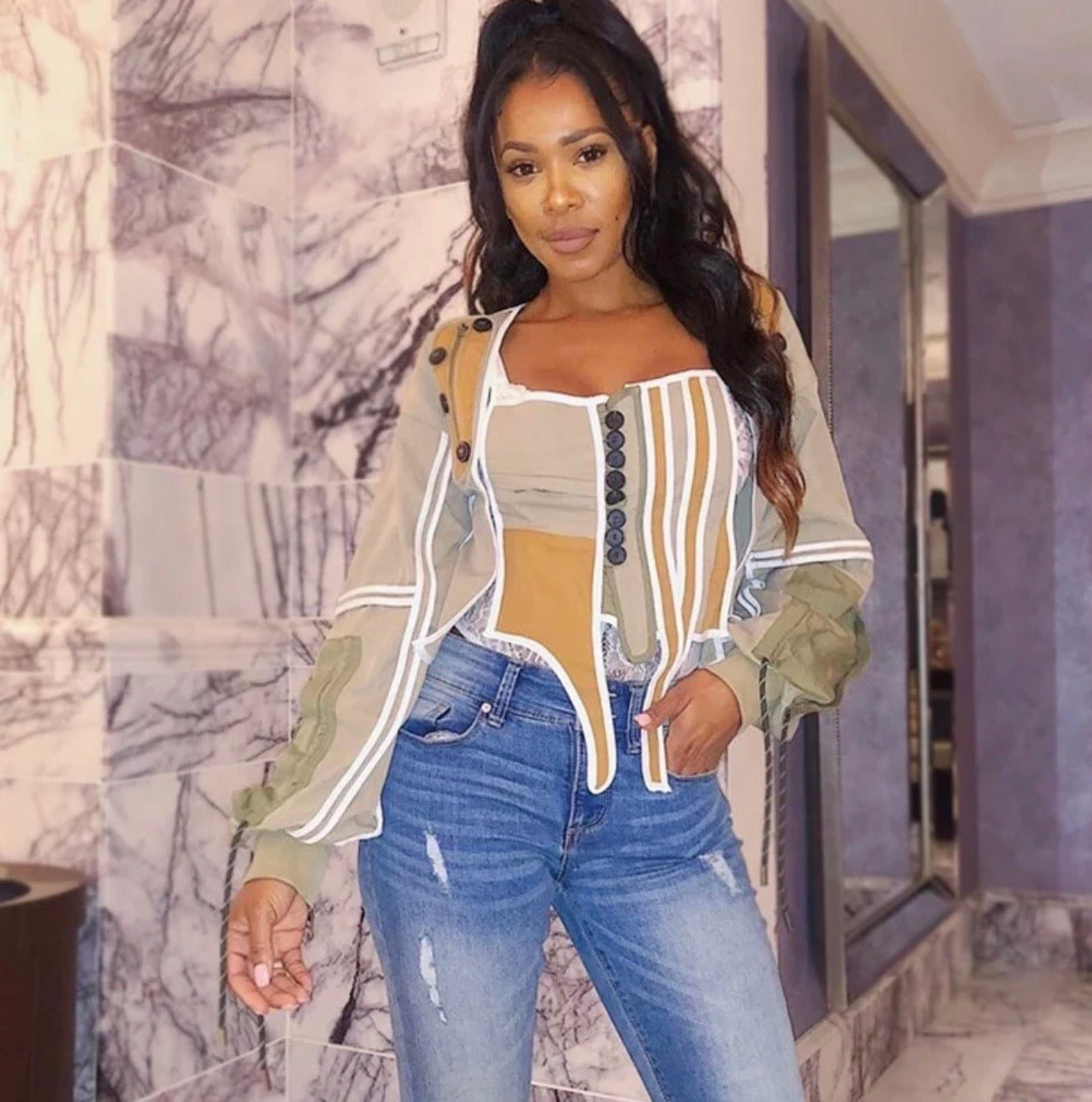 Women's Windbreaker Jacket w/Corset