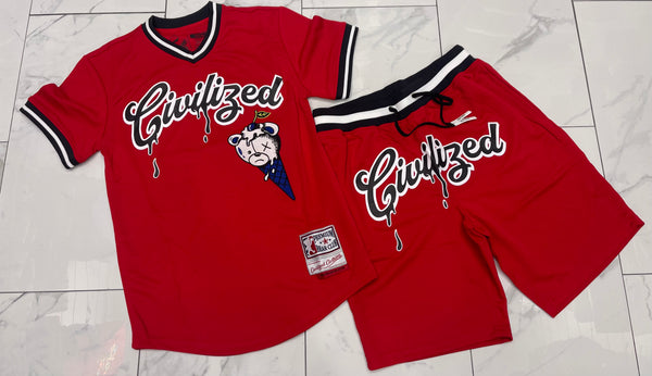 Civilized Red Legendary Baseball Short Set U