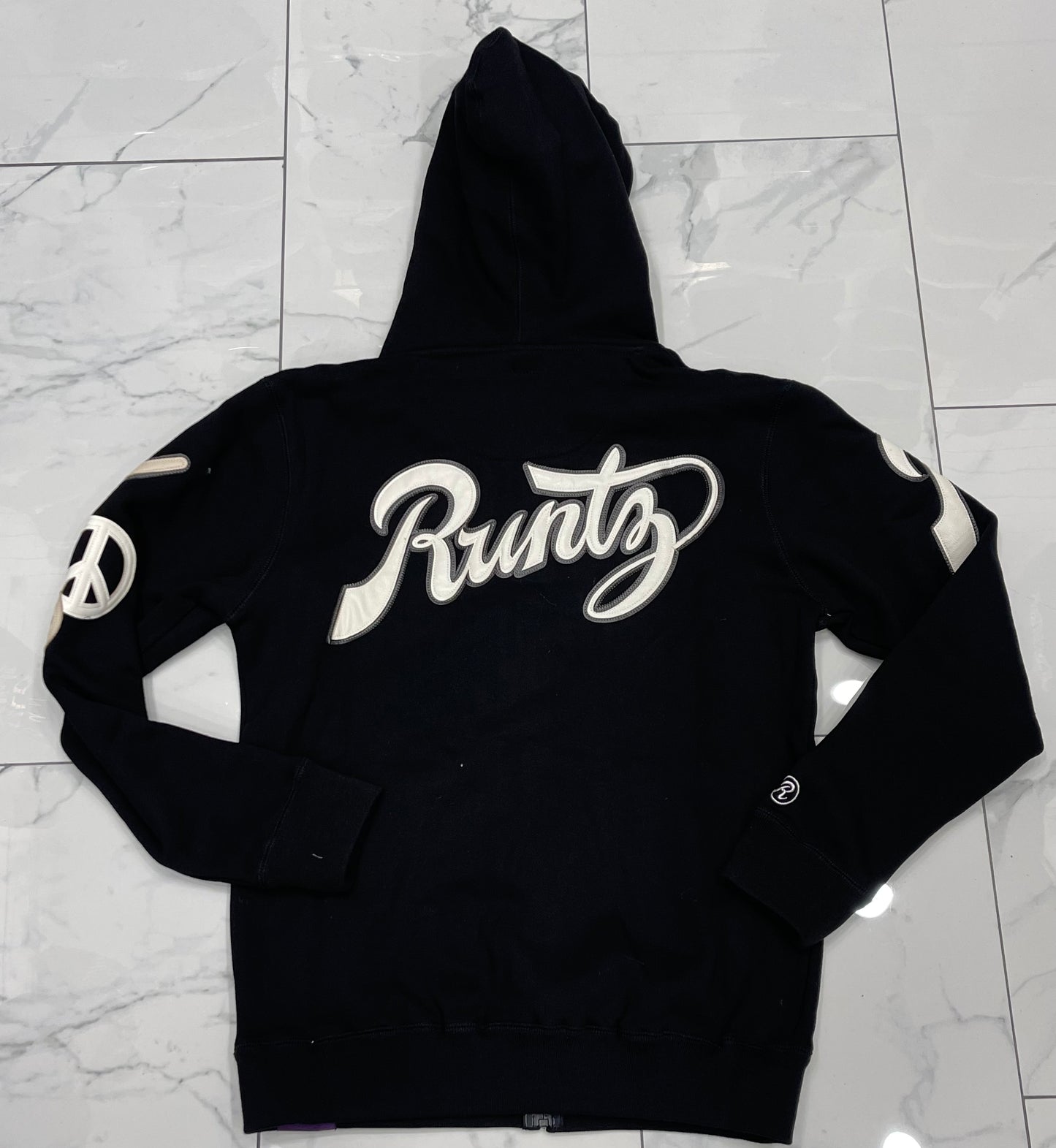 Peace, Love, Runtz Zip Down Embroidered and Patch Hoody U