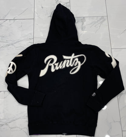 Peace, Love, Runtz Zip Down Embroidered and Patch Hoodie