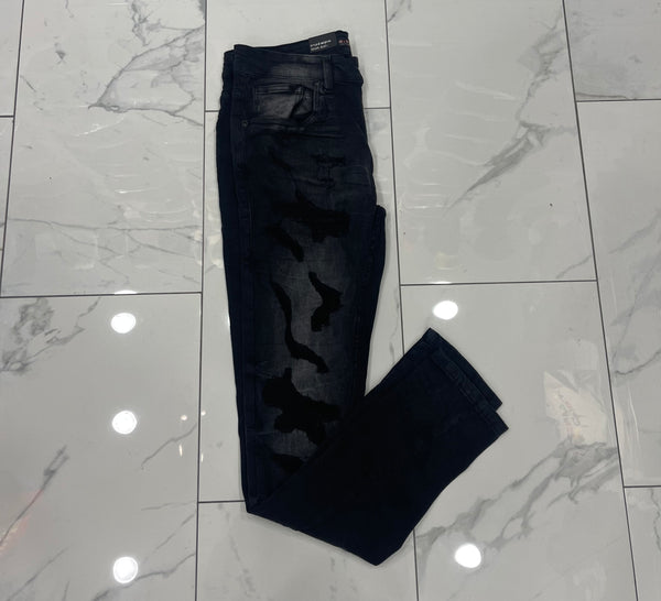 M. Society Black Wash Ripped Skinny Fit Jeans