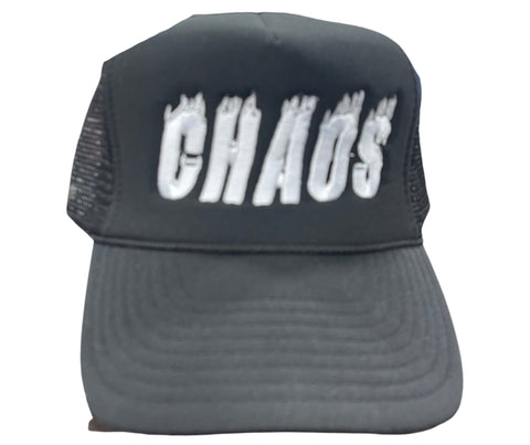 Chaos Flames (Black/White) Trucker Hat
