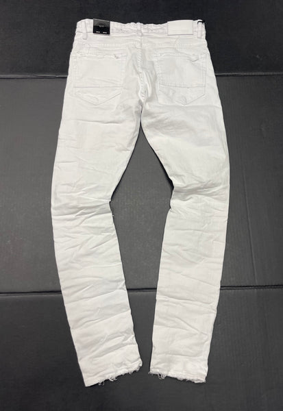 Jordan Craig Sean Fit Shredded and Crinkled Slim Tapered Fit White Jeans