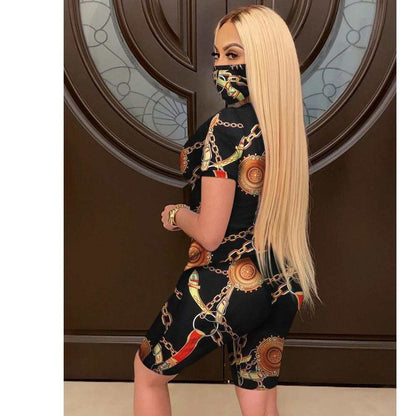 “The Equestrian” Two Piece Short Set w/Matching Mask