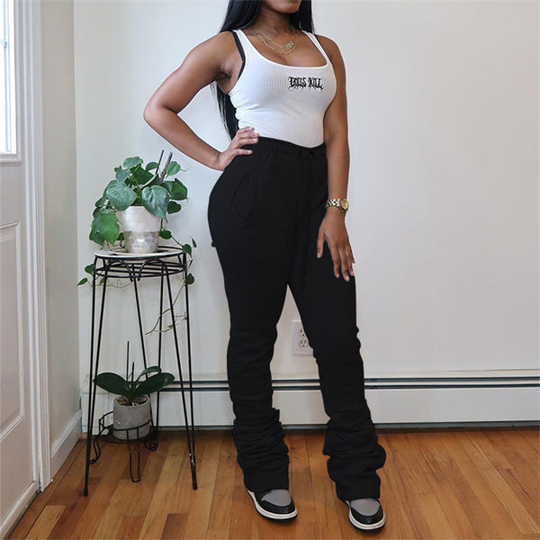 Moe Stacked Sweatpants (Black) U