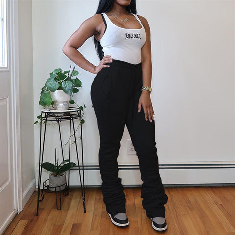 Moe Stacked Sweatpants (Black)