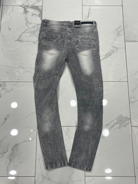 M. Society Grey Wash Ripped Skinny Fit Jeans