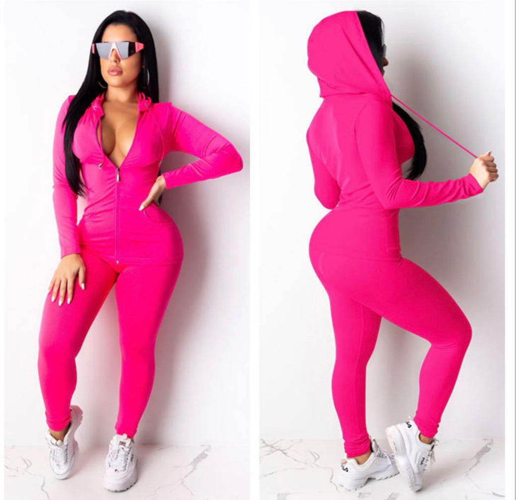 Kim Hot Pink Sweatsuit