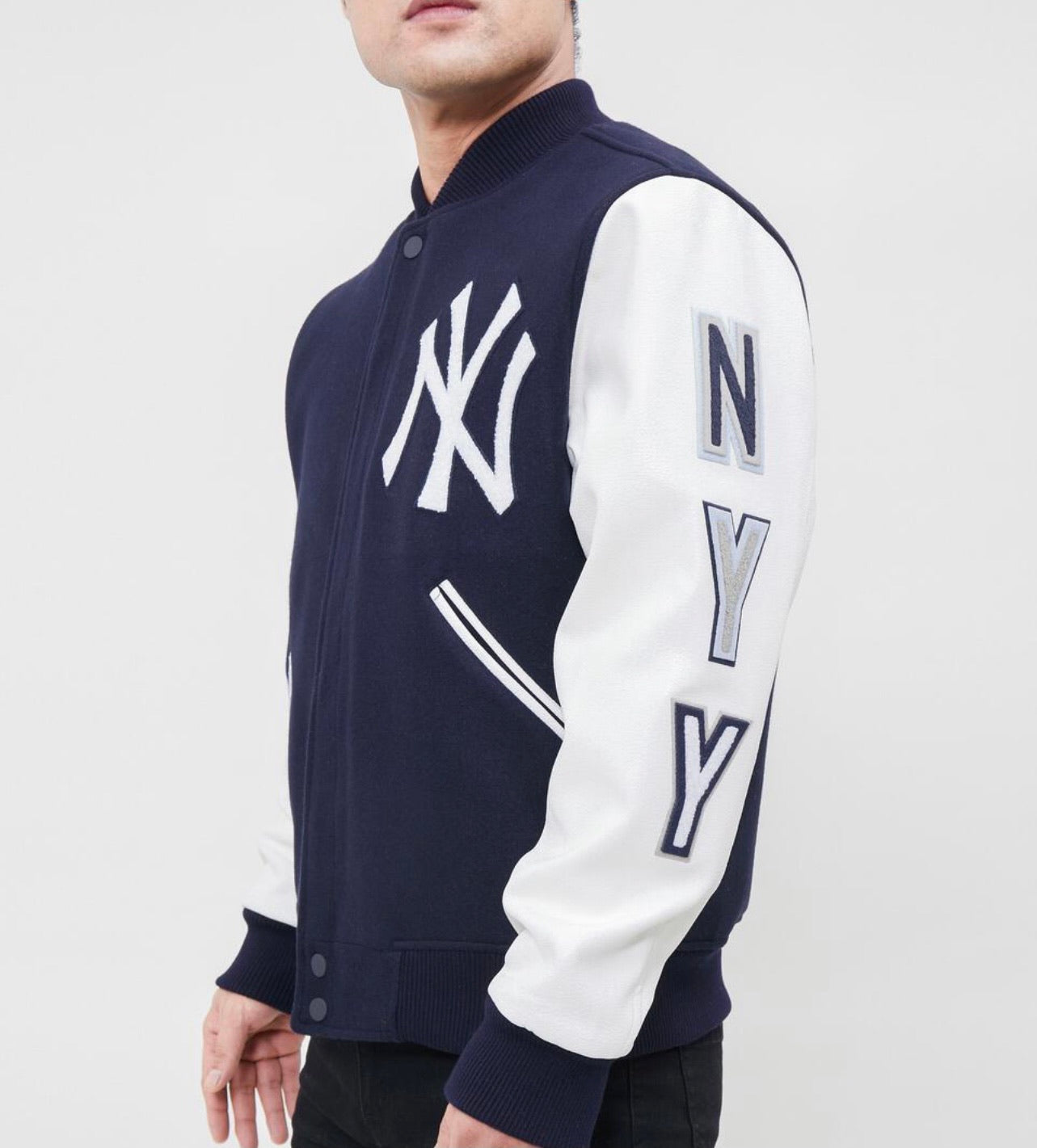 NEW YORK YANKEES TRIPLE BLACK VARSITY JACKET (BLACK) – Pro Standard